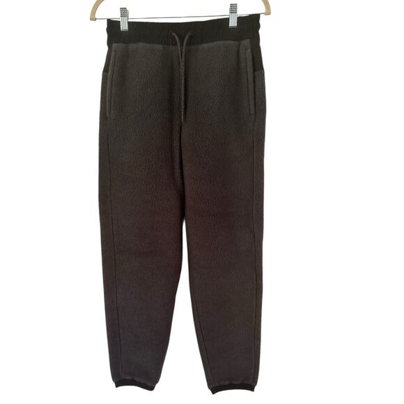 NWT Allbirds Fluff Fleece Pants Black Sherpa Merino Wool Blend Women’s Small - Picture 1 of 7